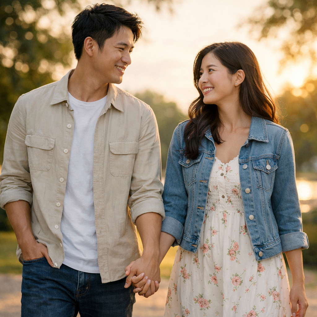 Asian Couple Holding Hands-1
