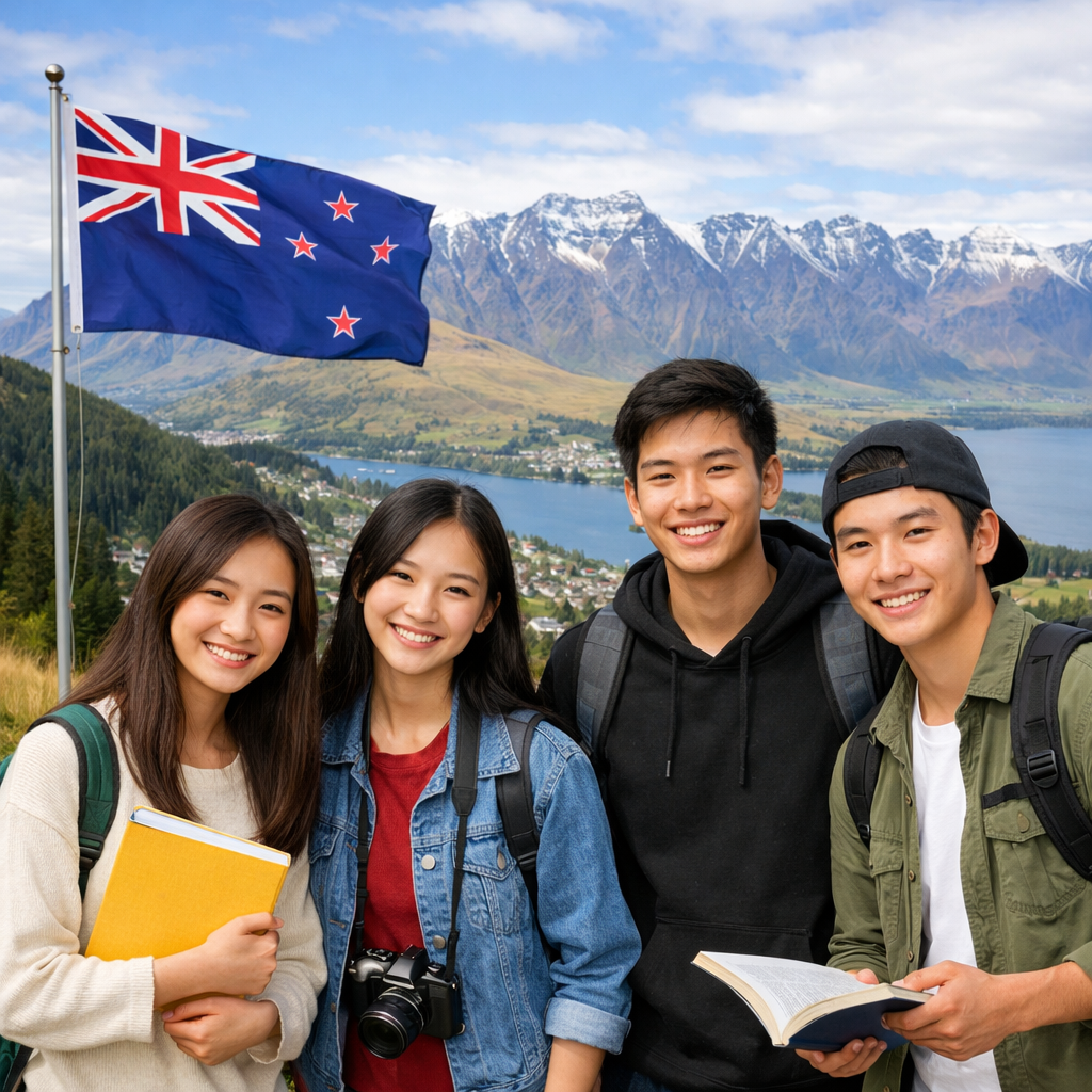 Asian Students in New Zealand Landscape-1